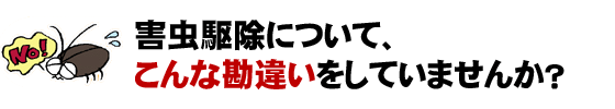 害虫駆除でこんな勘違いをしていませんか?
